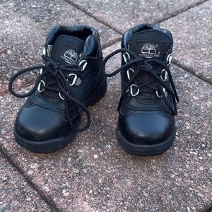 Timberland Kids Black Leather Boots